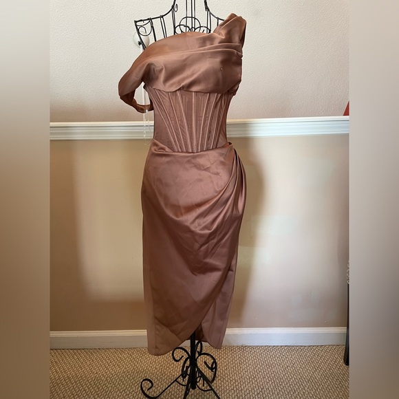 Chocolate House of CB Lulu Toffee Corset Dress